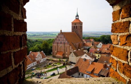 Impressive buildings in Reszel, Poland